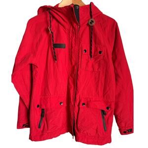 Converse Rain Jacket Size 85 / Men’s XS Bright Red Adjustable with Zip Pockets
